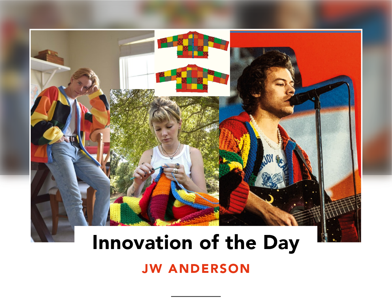 Innovation Of The Day Jw Anderson Released A Downloadable Crochet Pattern To Allow Fans To Create Their Own Version Of The Brand S Color Block Patchwork Cardigan